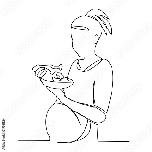 pregnant woman eating