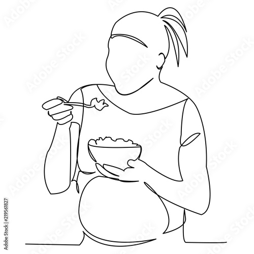 pregnant woman eating