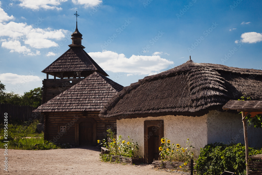 Ancient houses and life of Ukrainians on the island of Khortytsia