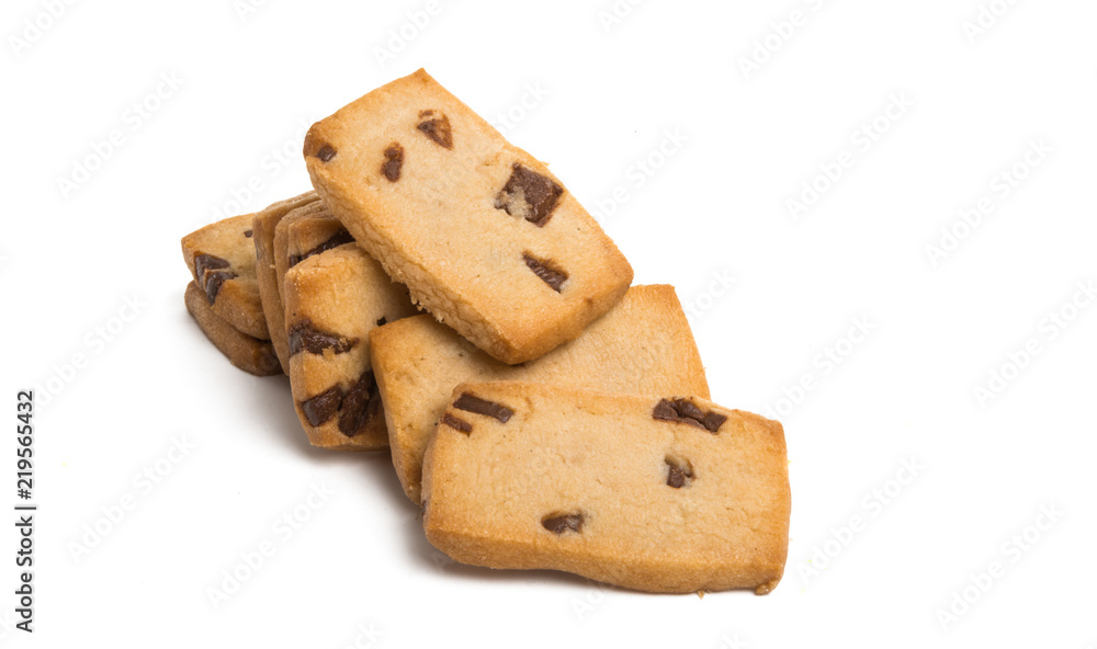 biscuits with chocolate drops isolated biscuits with chocolate drops isolated