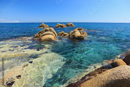 Clear sea water and rocks