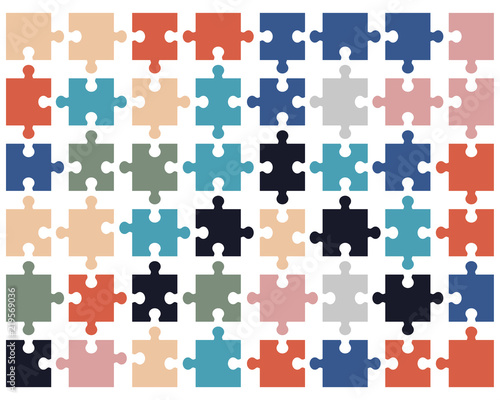 Separate pieces of colorful puzzle, vector illustration