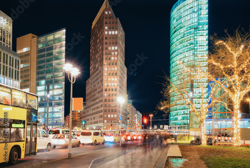 Foto Potsdamer Platz with Christmas decoration in Winter Berlin