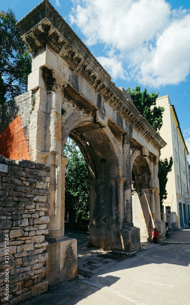 Sergius Arch or Golden Gate in Pula Croatia