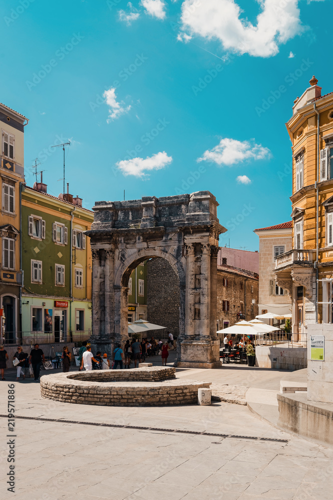 Sergius Arch or Golden Gate at Pula Croatia