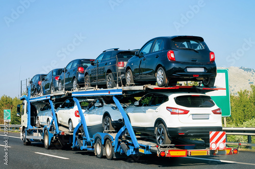 Photo Cars carrier at road