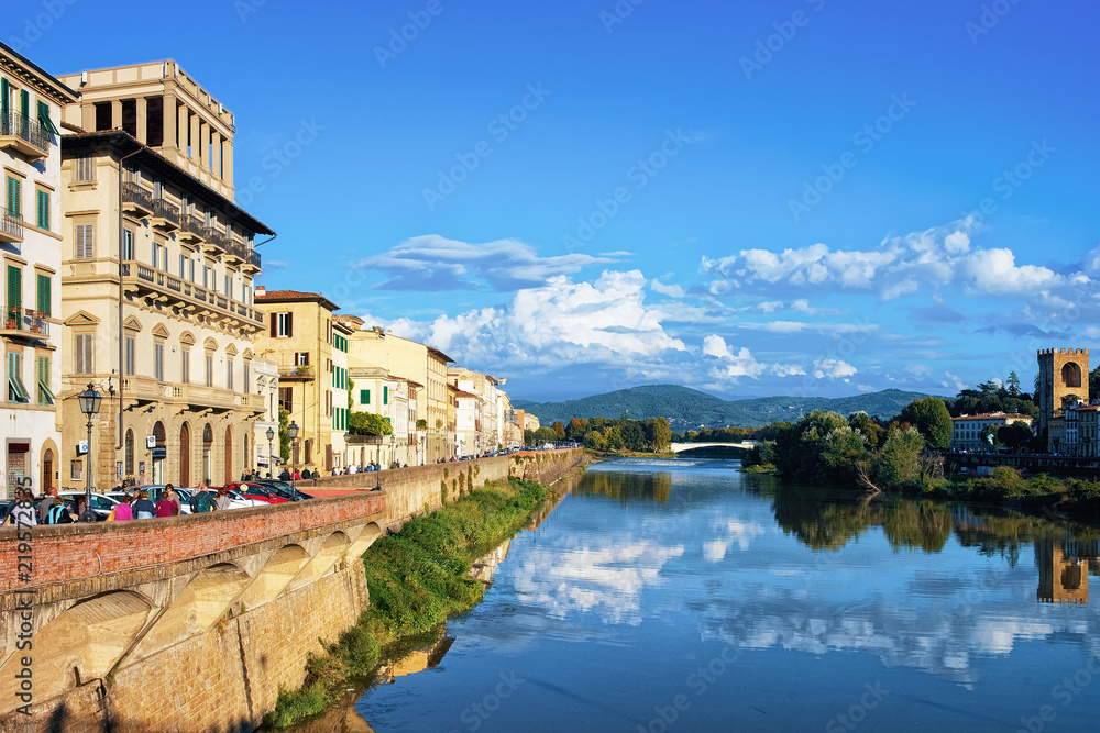 Embankment of Arno River and Florence