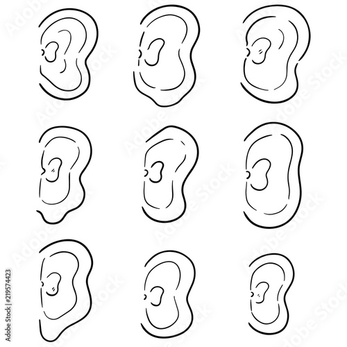 vector set of ear
