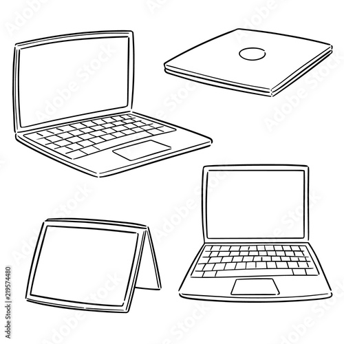 vector set of laptop