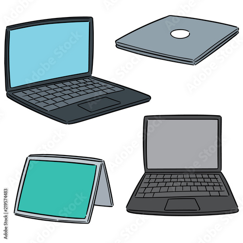 vector set of laptop