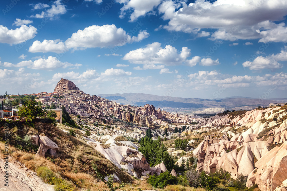 Beautiful bright landscape Cappadocia in Central Anatolia is a UNESCO World Heritage  Turkey