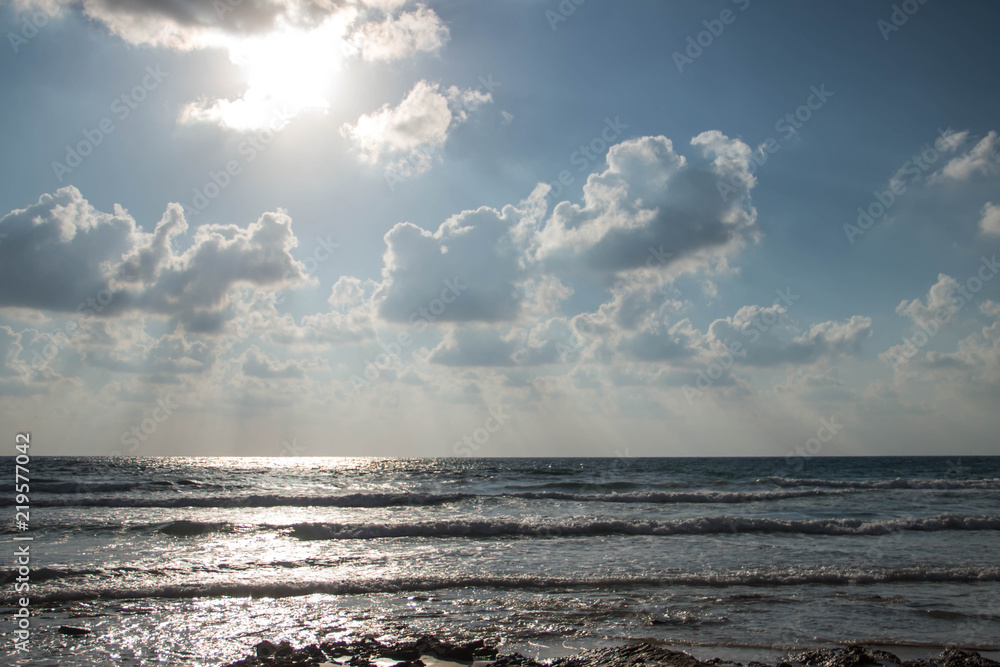 Obraz premium Seascape with clouds