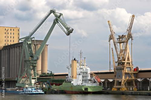 Mobile crane in Antwerp port