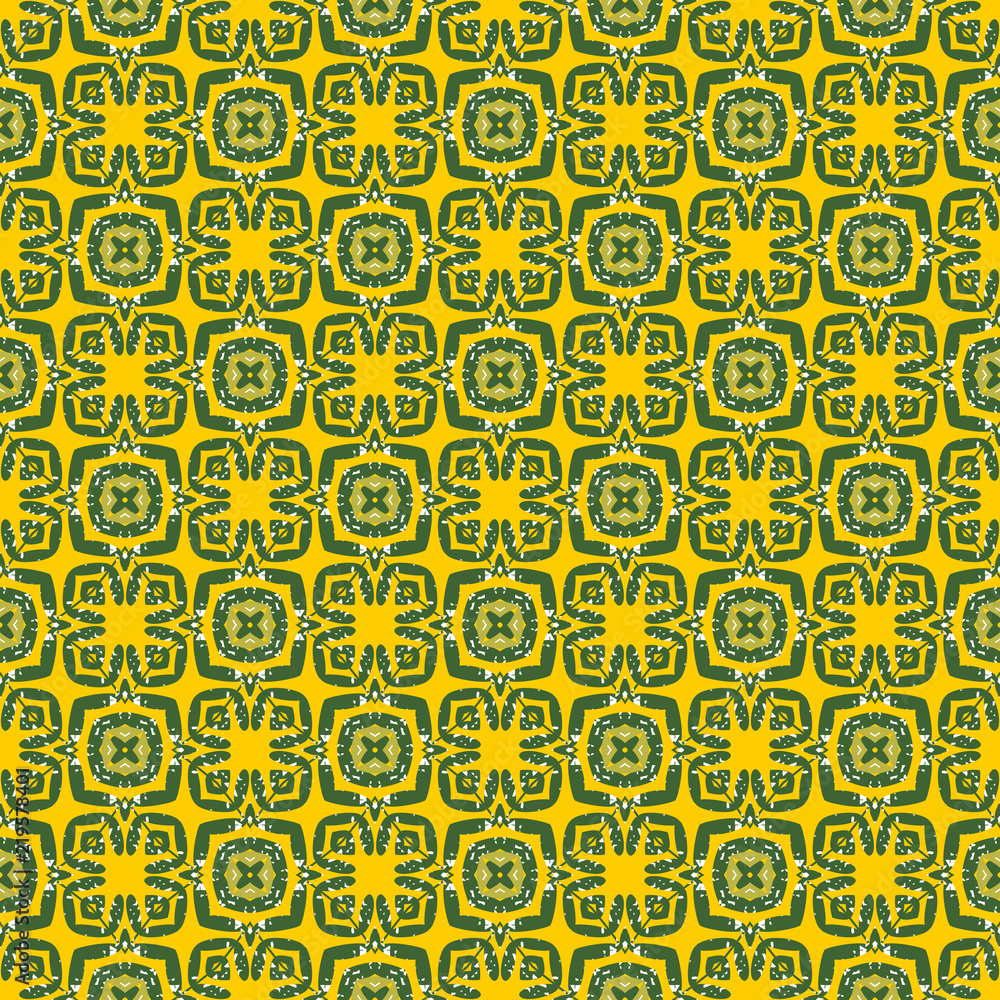 Seamless pattern with floral motifs. Design for printing on fabric, wrapper, paper, Wallpaper. Yellow-green color Seamless pattern with floral motifs. Design for printing on fabric, wrapper, paper, Wallpaper. Yellow-green color