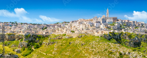 Obraz na płótnie Panoramic view of ancient town of Matera, Sassi di Matera, Basilicata, southern Italy w salonie