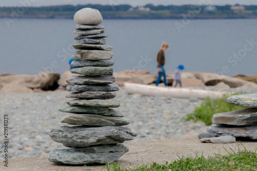 A pile of rocks stacked on one another resembling a Christmas Tree - part 2
