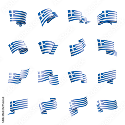 Greece flag, vector illustration on a white background.