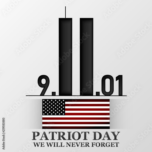 11 september. Patriot day. Design for postcard, flyer, poster, banner. Vector illustration.