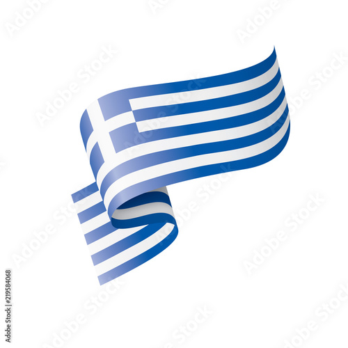 Greece flag, vector illustration on a white background.