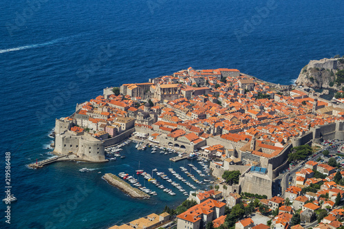 Overview to the old town of Dubrovnik, Croatia.