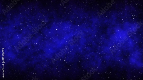 Night starry sky, dark blue space background with bright stars and nebula © valerybrozhinsky
