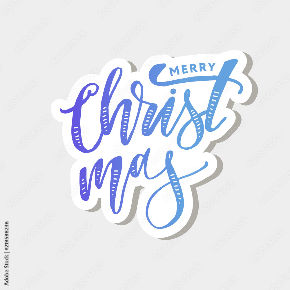 Christmas lettering Calligraphy Brush Text Holiday Sticker