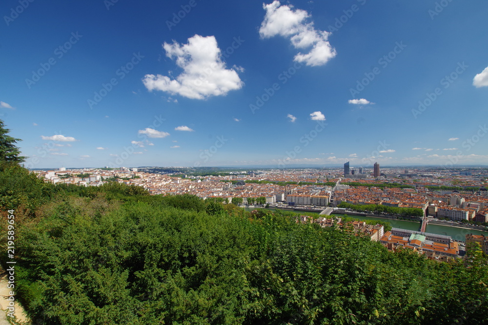 Panorama de Lyon et la Croix Rousse depuis Fourvière