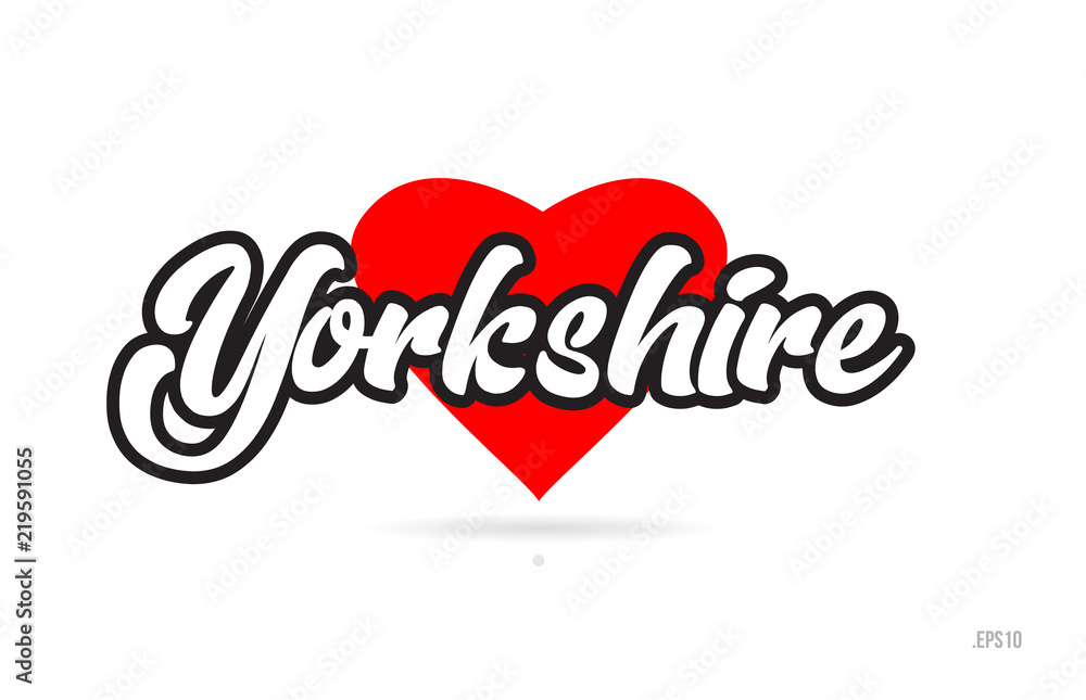 yorkshire city design typography with red heart icon logo yorkshire city design typography with red heart icon logo
