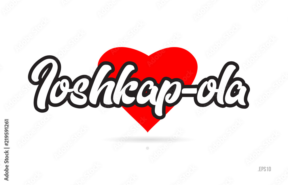 ioshkap ola city design typography with red heart icon logo