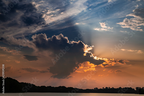 Beautiful dusk at the summe...