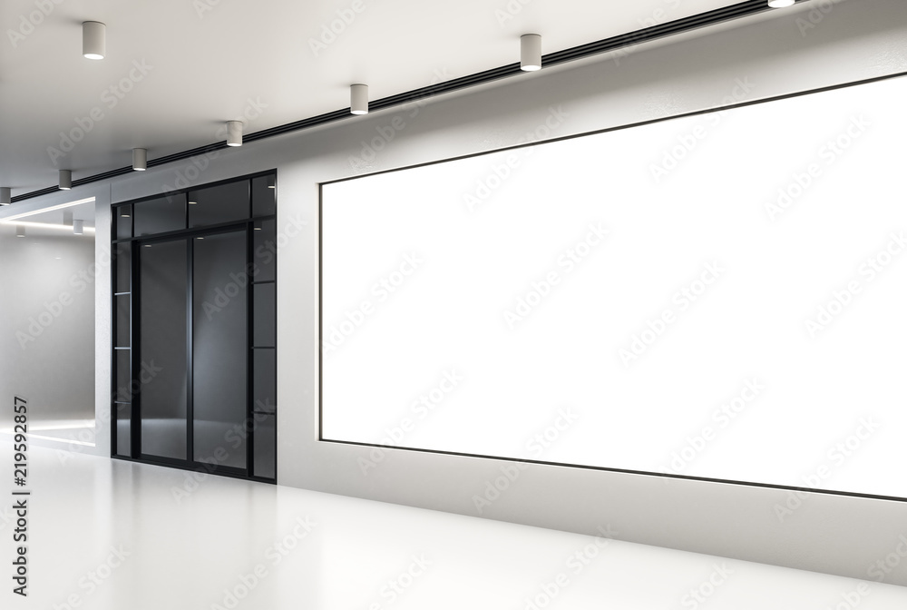 Empty billboard in modern interior Empty billboard in modern interior