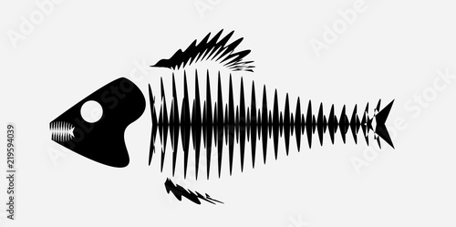 Logo with stylized skeleton of the fish