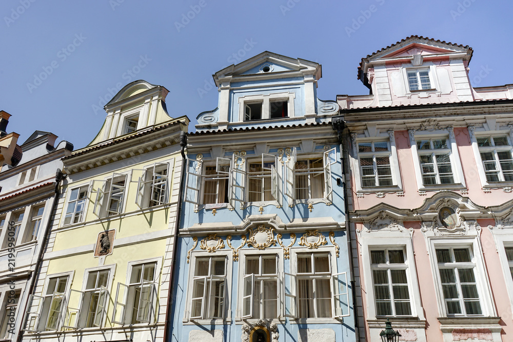 Historical facade in the center of Prague