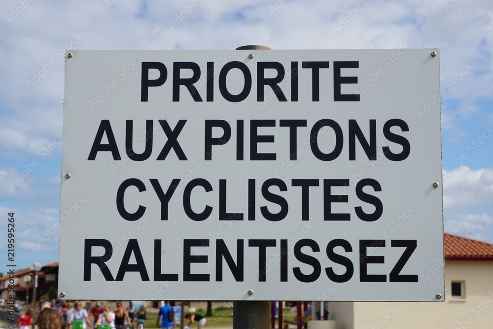 Fototapeta premium Panneau cyclistes