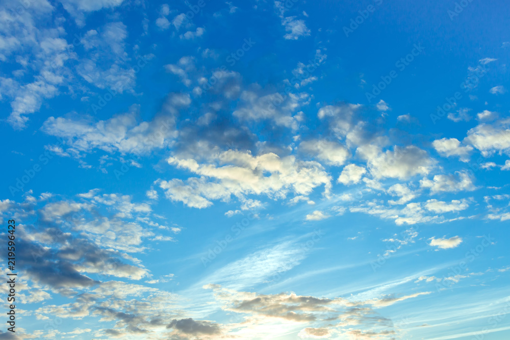Blue sky with clouds on a summer day Blue sky with clouds on a summer day
