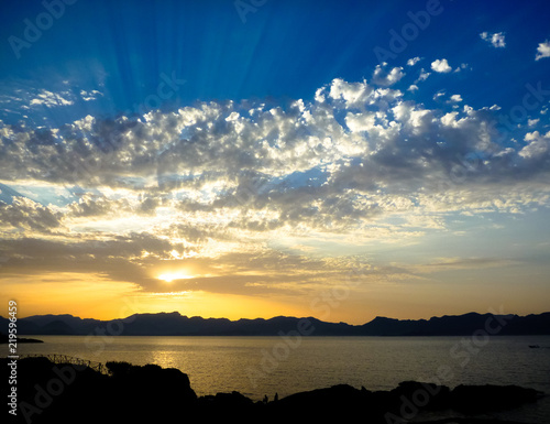beach, ocean, meditation, sunset