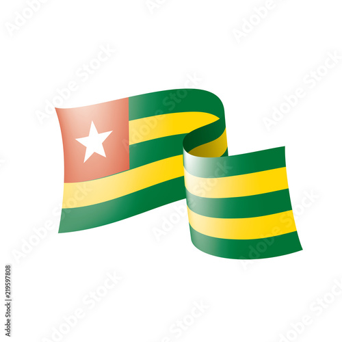 togo flag, vector illustration on a white background.