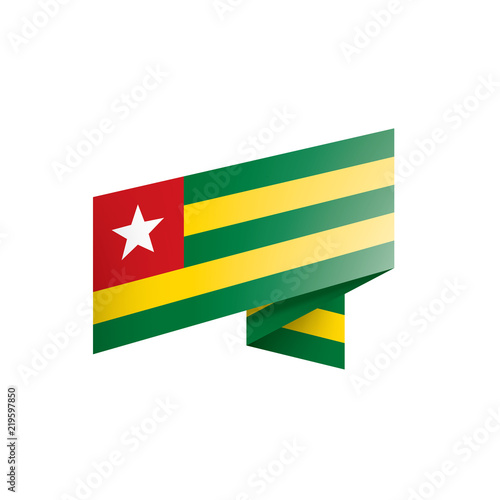 togo flag, vector illustration on a white background.