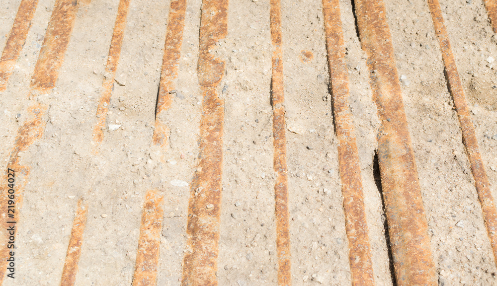 Rusty Iron in Soil, Scrap Metal for Recycling Rusty Iron in Soil, Scrap Metal for Recycling