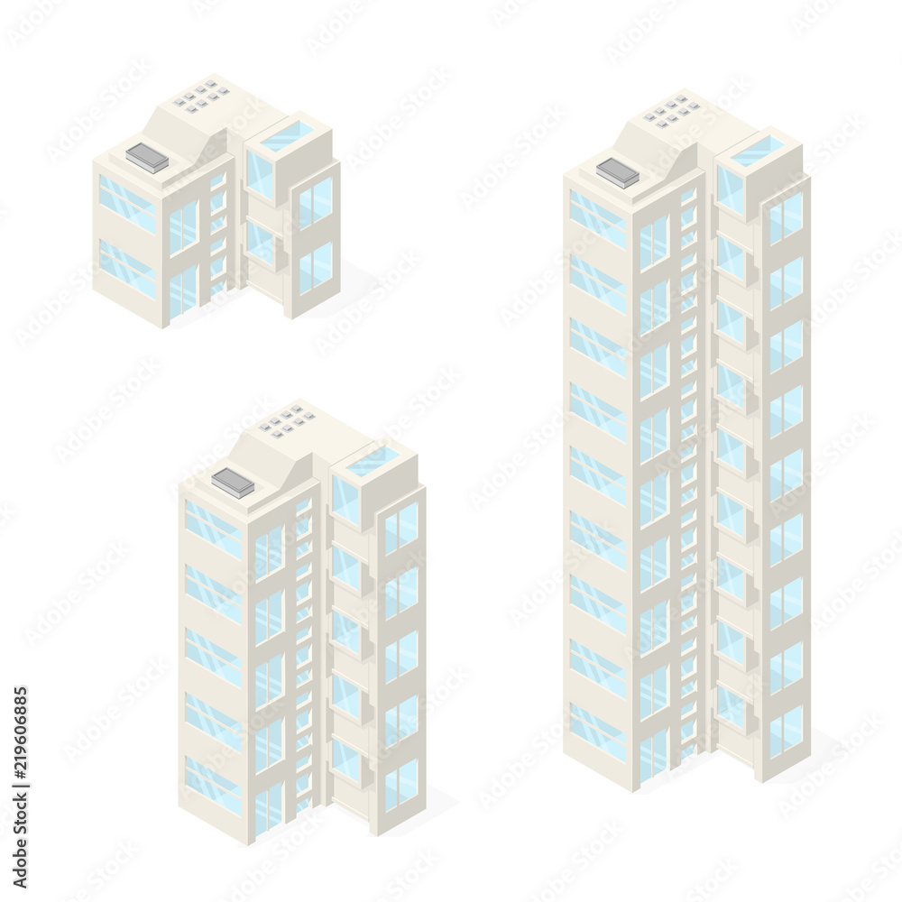 Isometric Vector illustration of Apartments.