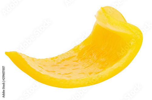 yellow pepper slice isolated on a white background photo