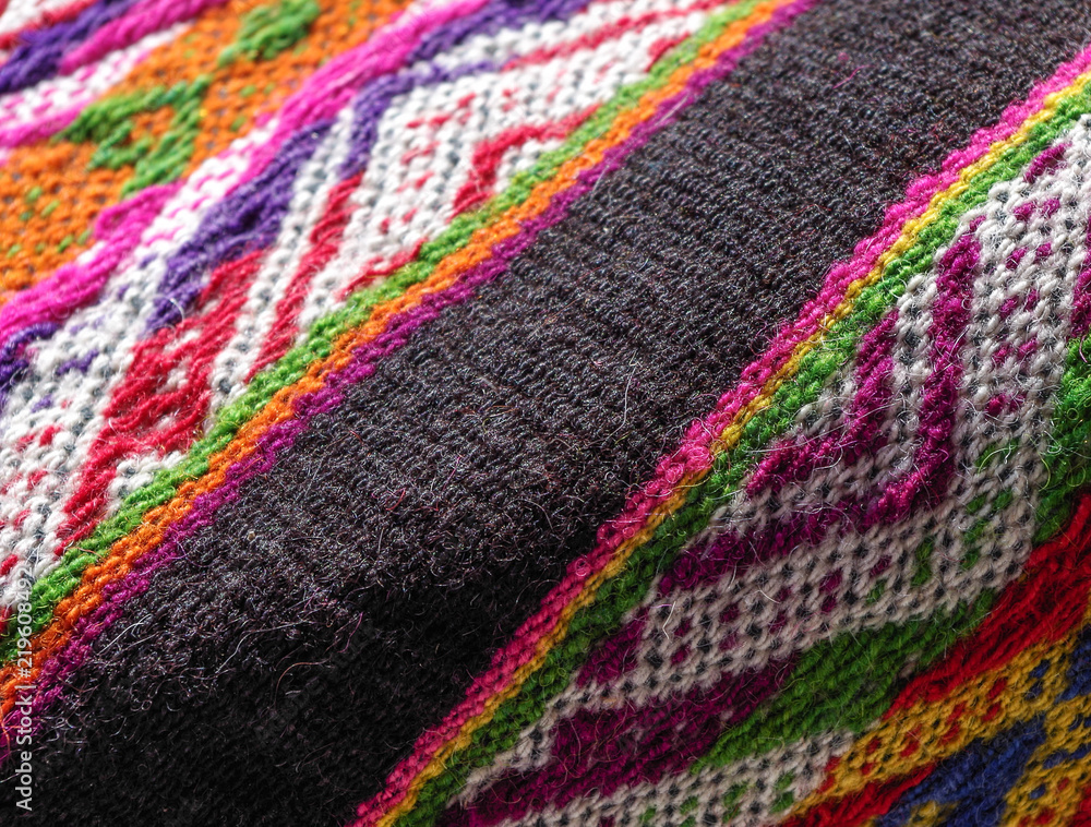 Peruvian poncho detail