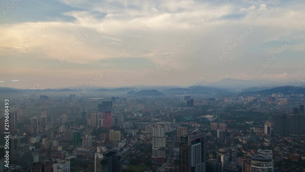 Kuala Lumpur city skyline time-lapse. pan up Kuala Lumpur city skyline time-lapse. pan up