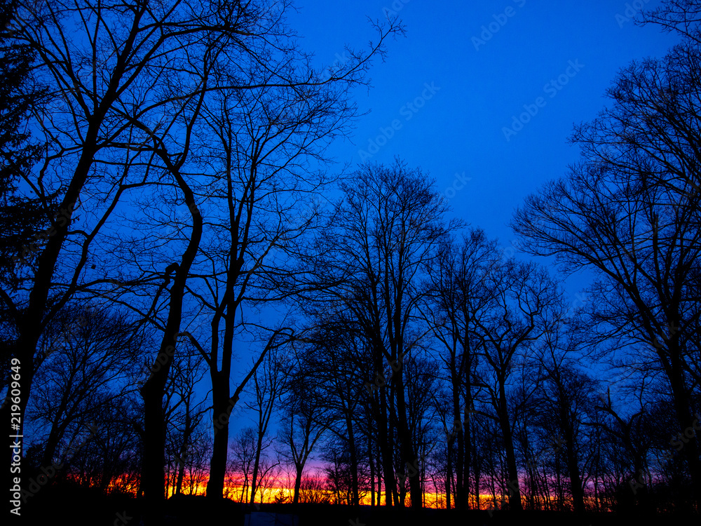 wide angle view of colorful sunset wide angle view of colorful sunset