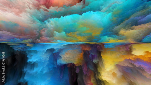 Plakat Abstrakcyjny krajobraz ziemi i nieba