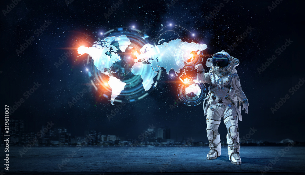 Fototapeta premium Science and media technologies. Mixed media