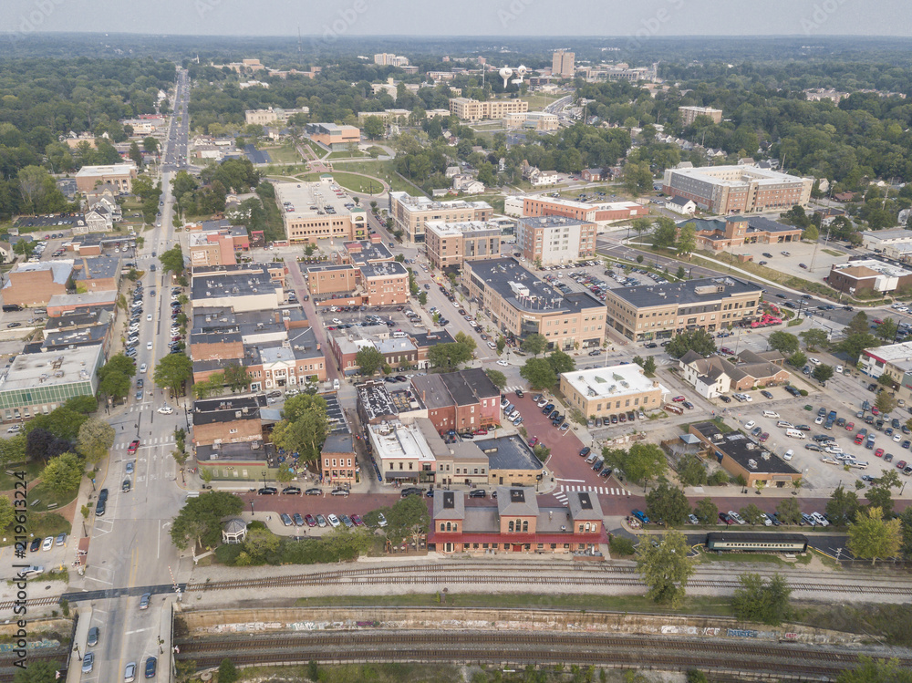 Kent Ohio, Aerial view of Kent & Kent State University Kent Ohio, Aerial view of Kent & Kent State University