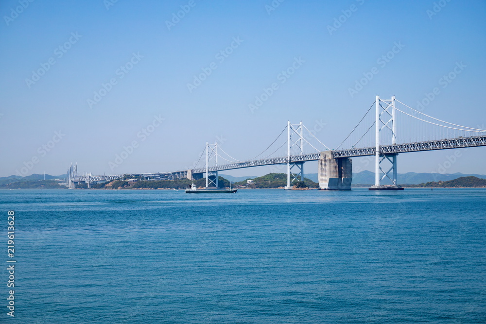 Seto Ohashi Bridge in the seto inland sea,kagawa,shikoku,japan