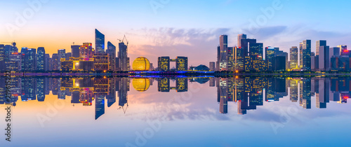 Skyline of urban architectural landscape in Hangzhou