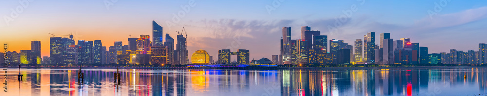 Skyline of urban architectural landscape in Hangzhou